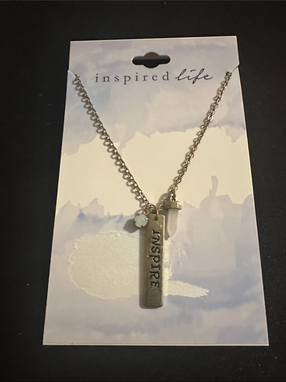 Inspire Gold 'Inspire' Bar Pendant Necklace - Gold
#44
